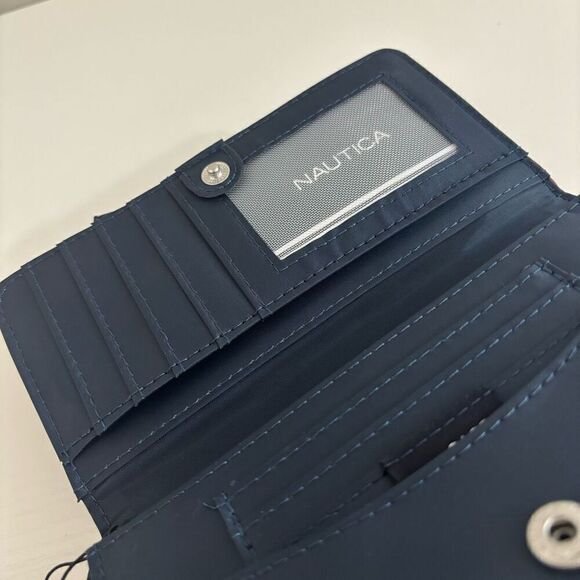 Nautica Red Slim Clutch Credit Card Holder Woman’s Wallet NEW - Picture 7 of 13